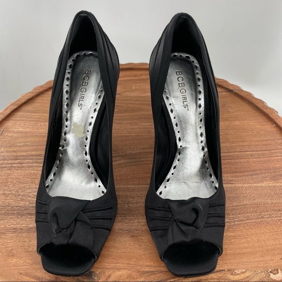 BCBGirls Peep Toe Heels black Size 8.5 - Picture 6 of 13